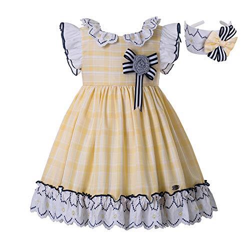 Pettigirl Baby Girls Easter Spring Elegant Yellow Plaid Ruffle Romper Clothing Set Newborn Infant Lovely Dresses Outfit