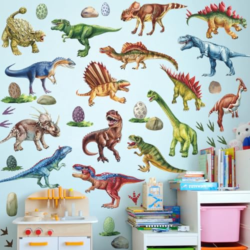 8 láminas de vinilos de dinosaurios acuarela 9.8x13.8 pulg miniatura 3