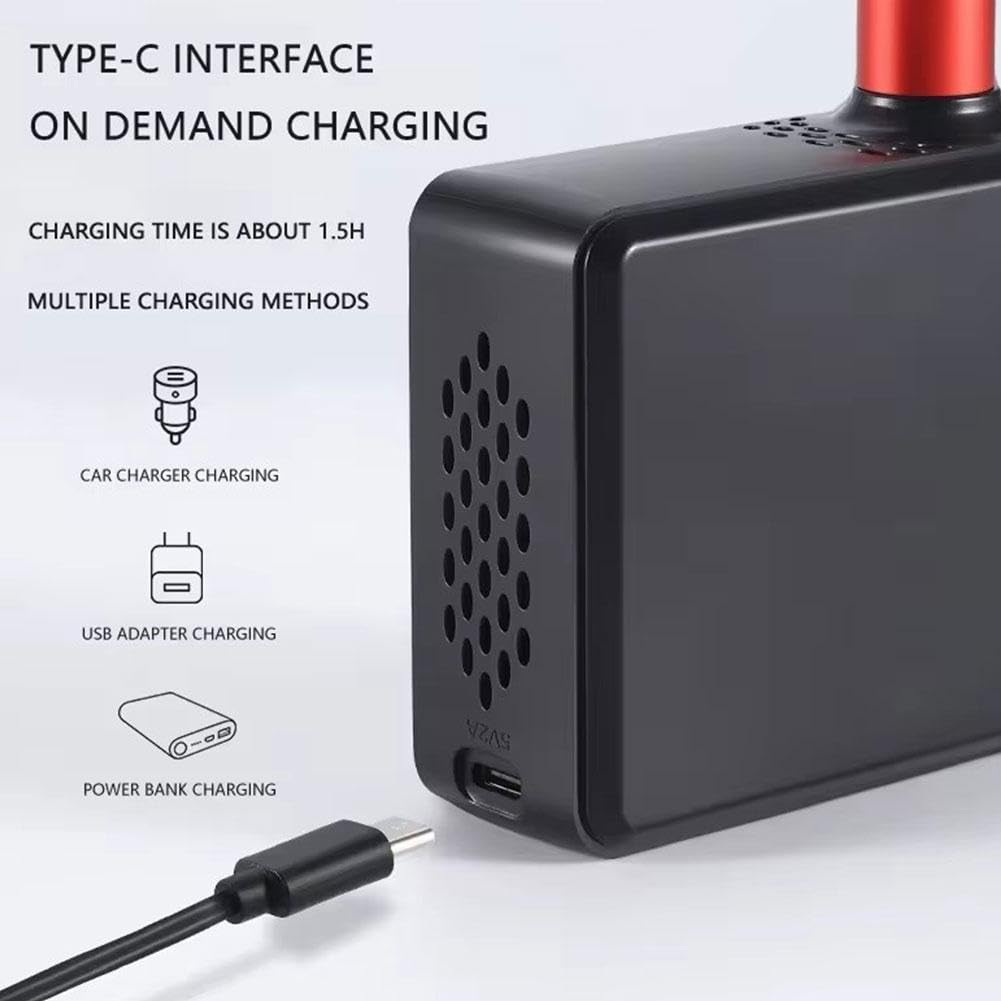 Pompka do roweru mini Elektryczna pompka do roweru, pompka do opon Przenośna pompa powietrza z kompresorem powietrza z zaworem Presta, zaworem Schradera i zaworem, 150PSI i akumulatorem/1816