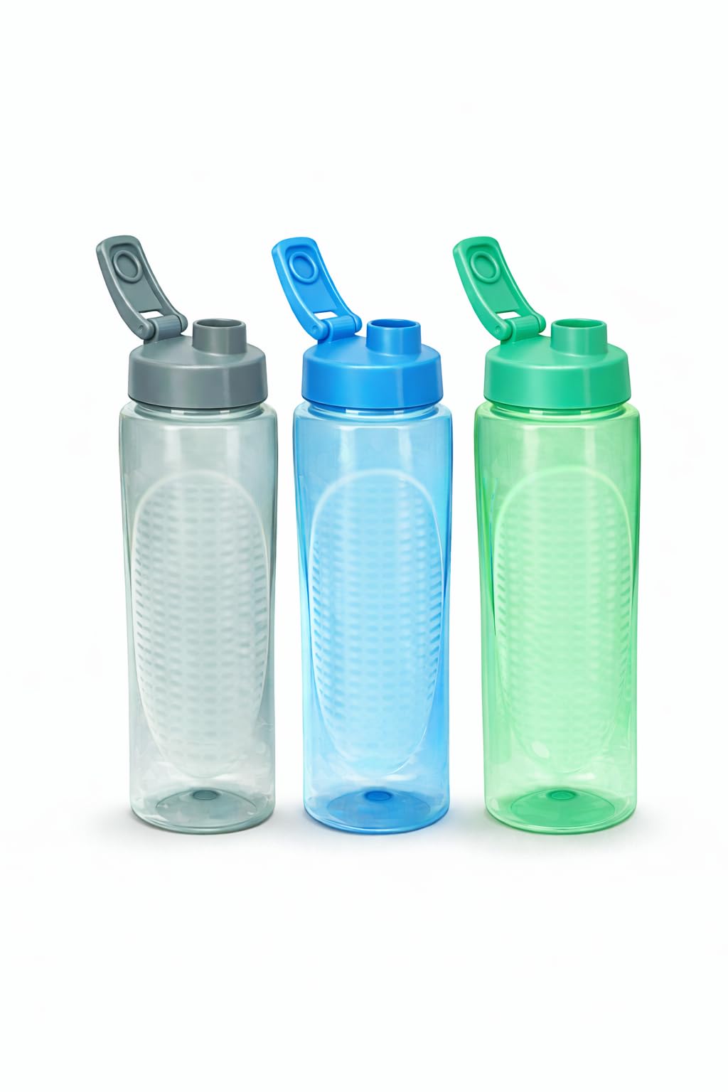 Plastic Water Bottles 24 oz 3 Pack Colors May Vary Flip Top BPA Free Reusable Sports Water Bottles for Gym Workout School Travel Daily Hydration