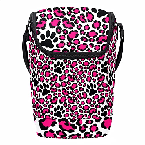 Lonchera con cremallera y estampado de pata de gato bolsa portátil resistente para el almuerzo 2