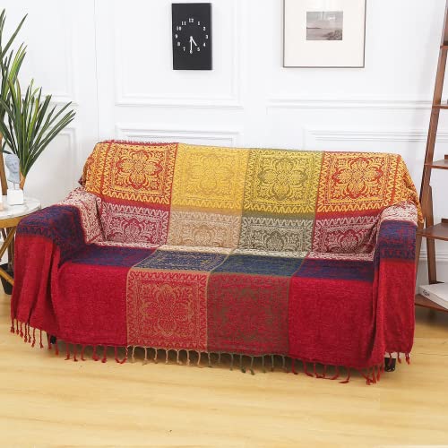 VANJOROY Bohemian Large Sofa Large Throw Blanket with Tassels for 2 3 Seater Settees - Image 2