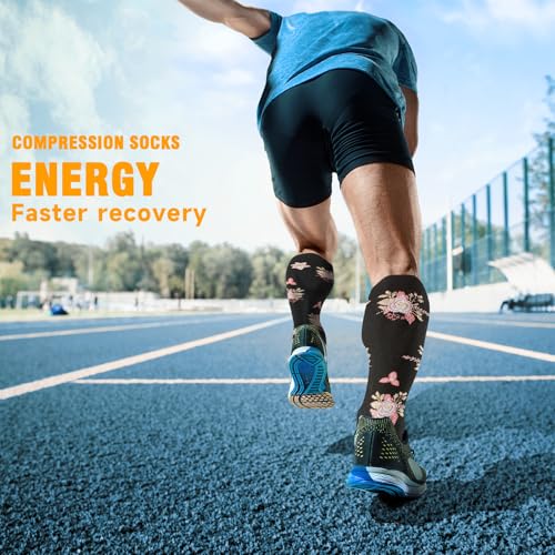 Image of Bropite Compression Socks for Women & Men Circulation-Compression Socks 20-30 mmhg-Best for Running,Medical,Nurse,Travel., 19 assorted 16, Large-X-Large