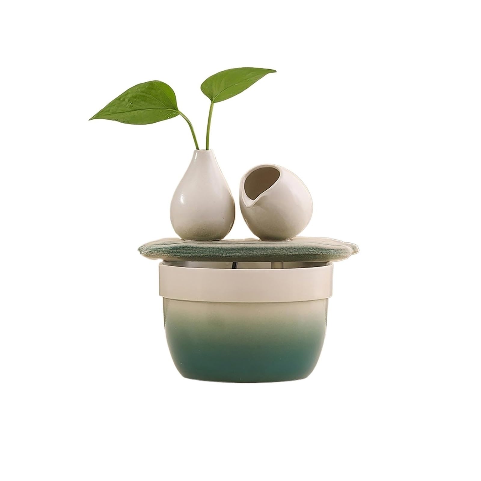 water feature Circulating Fountain Beautiful Tabletop Water Feature for Home Decor(Green)