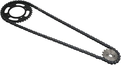 Miniatura 8 de Kit de piñón de cadena universal 420 420 cadena 6.102 in 37T delantero 420 17T piñón trasero universal para 50cc a 125cc Dirt Mini Bikes ATV Go Kart