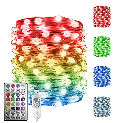 Vanthylit Fairy Lights USB Color Changing String Lights, 100 RGB Led Twinkle Lights with Remote Control Fairy String Lights for Party Wedding Festival Bedroom Dorm Table Decoration Vanthylit Fairy Lights USB Color Changing String Lights, 100 RGB Led Twinkle Lights with Remote Control Fairy String Lights for Party Wedding Festival Bedroom Dorm Table Decoration