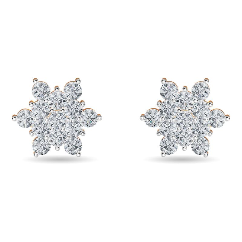 KISNA Real Diamond Jewellery Luminous Cluster 18KT Rose Gold SI Diamond Earrings for Women (B095YXS2XL) Amazon Price History, Amazon Price Tracker