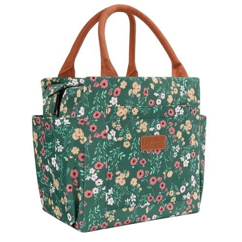 Joymee Lunch Bag Women Insulated With Bottle Holder -Corduroy Multi-Floral