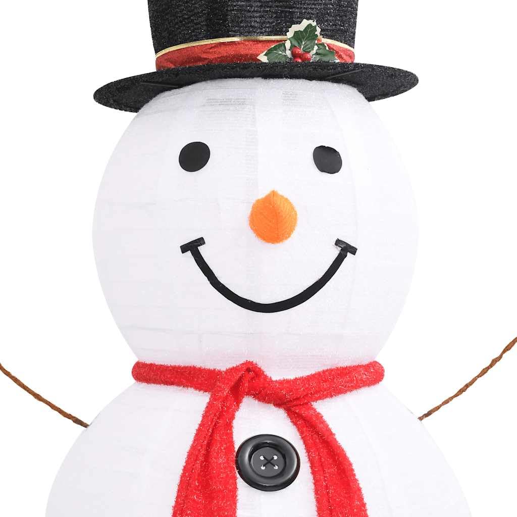 LED-Schneemann Weihnachtsfigur aus dickem Stoff 180 cm mit 180 LEDs, 8 Lichtmodi, USB-Anschluss, geeignet für Innen- und Außenbereich, energiesparende Weihnachtsdeko für Garten und Balkon