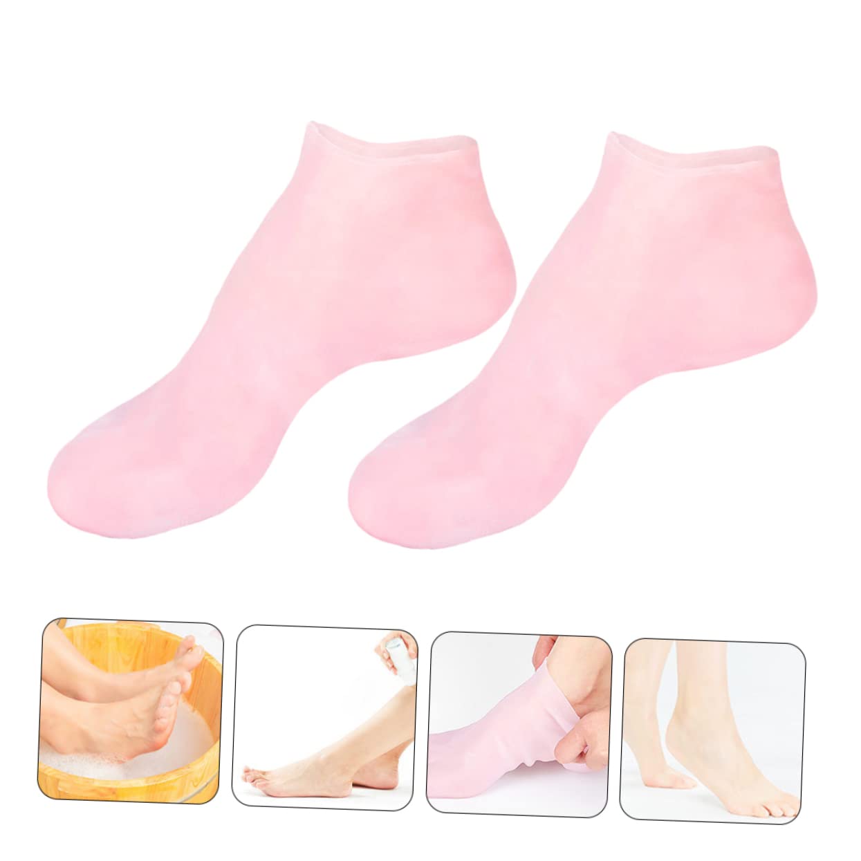 IWOWHERO Protective Foot Socks Moisturizing Sebs Material for Men Gripper Socks Foot Skin Socks