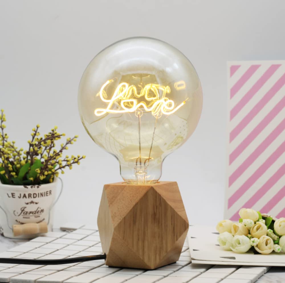HULA Vintage Edison Light Bulb, 40W Edison Screw Bulb Dimmable Vintage Light Bulbs E27 Decorative Light Bulbs Warm (Love)