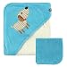 Hudson Baby Rayon from Bamboo Hooded Bath Towel and Washcloth, Blue Dog