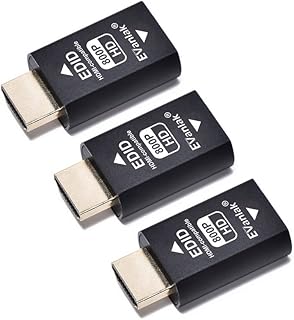 EVanlak Hdmi Edid Emulator Passthrough Dongle Eliminated Emulator Adapter 3rd Generrtion Work with Mac Thunderbolt to HDMI Switches/Extender/AV Receiver/Video Splitters -1280x800@60Hz-3pack