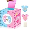 hongpar Boîte de jeu à tirer pour révélation du sexe de bébé, boîte de vote avec 60 cartes de vote, garçon ou fille…