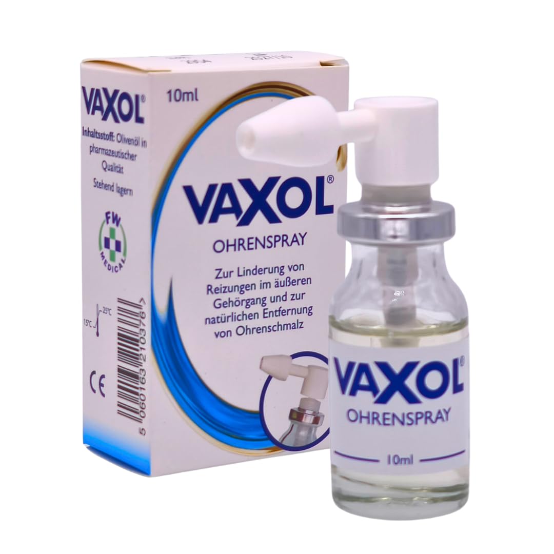 Vaxol Ohrenspray 3x 10 ml I Zur Aufweichung & Entfernung von Ohrenschmalz I Natürliche Ohrenpflege mit Olivenöl für Erwachsene & Kinder I Pflege bei Ohrstöpseln I Spar-Set plus Pharma Perle give-away
