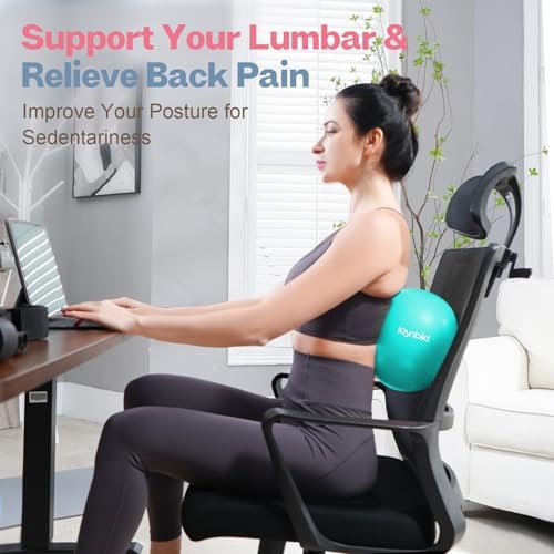 kisnbld Small Exercise Ball, 9 Inch Mini Pilates Ball, Anti Burst and Slip Resistant Mini Yoga Ball for Stability, Fitness, Physical Therapy, Stretching & Core Strength Workout at Home Gym & Office - 2