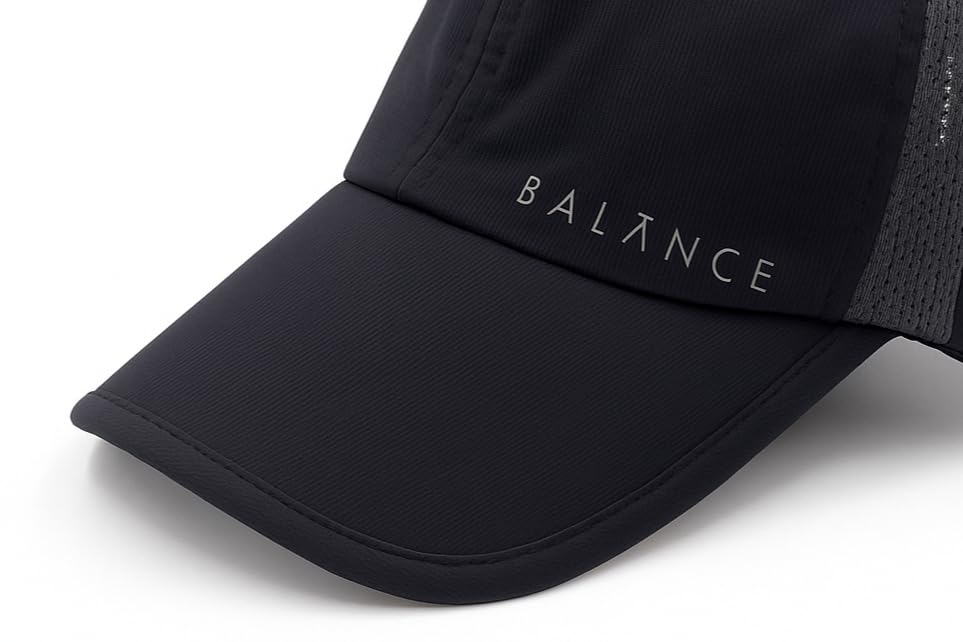 Image of Gildman Classic Baseball Cap Balance Performance Baseball Cap, Black, Mesh Side Panel, Lightweight Sports Hat. Cap for Men and Women [ Black Cap ]