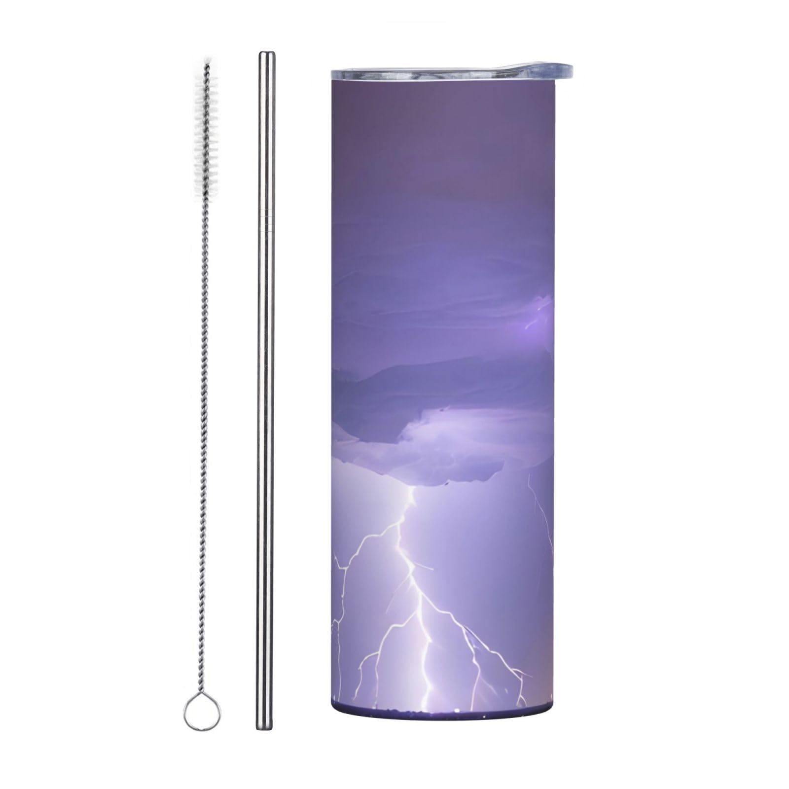 Tasse en acier inoxydable durable de 591 ml avec paille intégrée