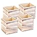 Wood Planter Box, 5 Inch Square, Rustic Whitewashed, Plastic Liner, Garden Centerpiece Display, Wedding Flowers Holder, Home and Venue Decor, (Set of 4) (Whitewash)