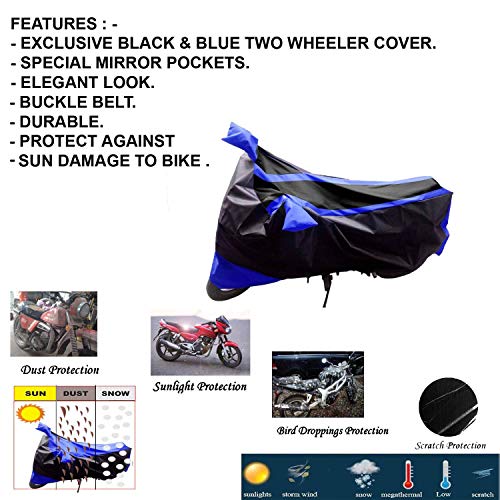 Image of Kandid Blue & Black Water Resistant Bike Cover for Hero Glamour I3S