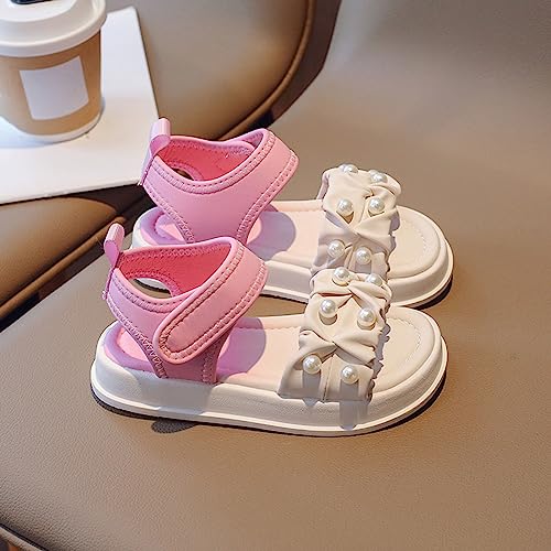 Girls' Sandals Summer Children's Soft Sole Shoes Pearl Decoration Fashion Girls' Bow Princess Toddler Glitter Sandals2