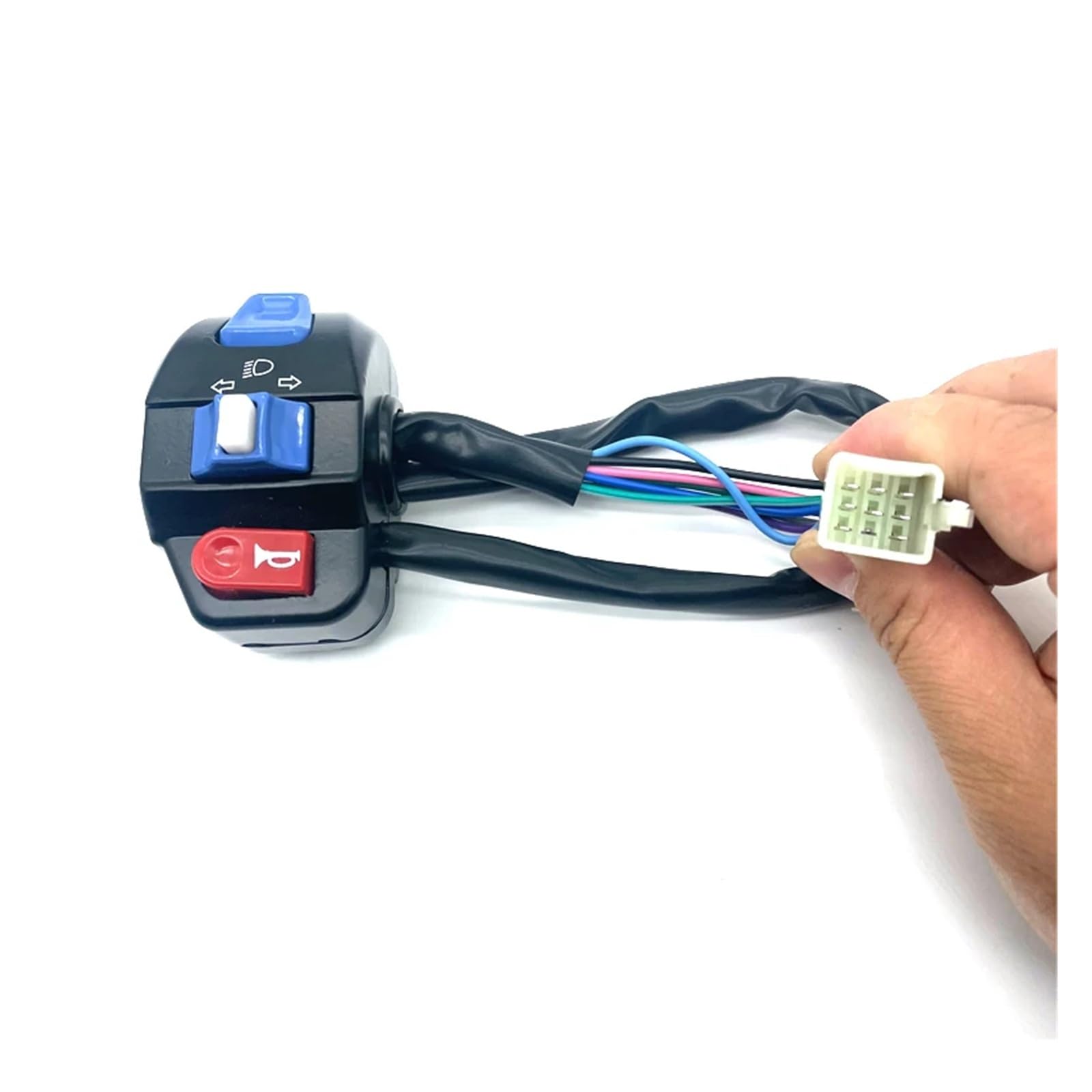 1 para sterowników kierownicy (lewy i prawy) z klaksonem, kierunkowskazami i 12 V do skuterów i rowerów elektrycznych Gy6 50 DC 125 DC 150 DC (Sky Blue)