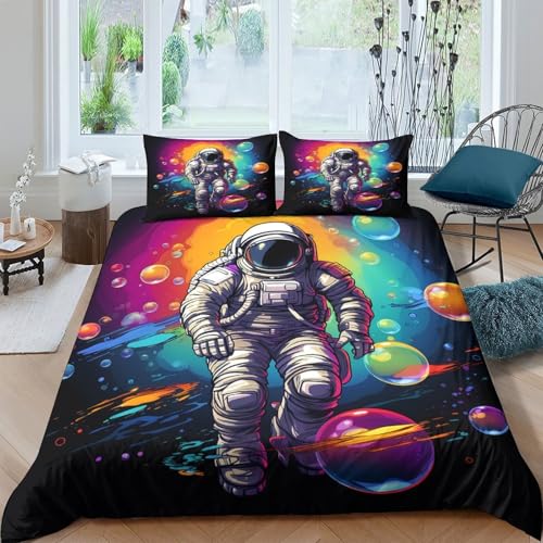 Housse de couette astronaute en microfibre pour lit simple - 4
