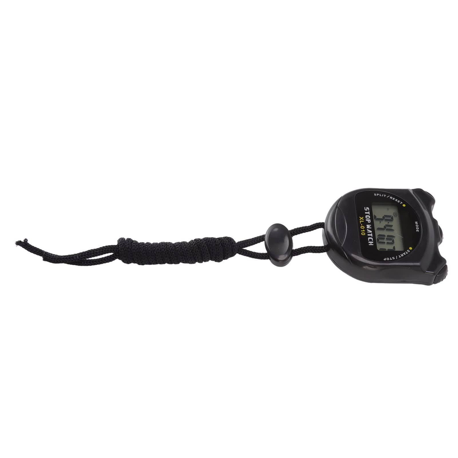 Single Channel Memory Waterproof Stopwatch Electronic Stopwatch Ergonomic Sports Alarm Clock (Black)-image-2
