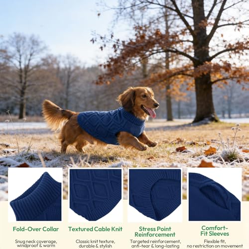 KONVINIT Hundepullover Kleine Hunde Kuschelweicher Hundesweater Strickpullover für Hunde, Hautfreundlich, XS bis 2XL,für Chihuahua bis Labrador,auch für Dackel
