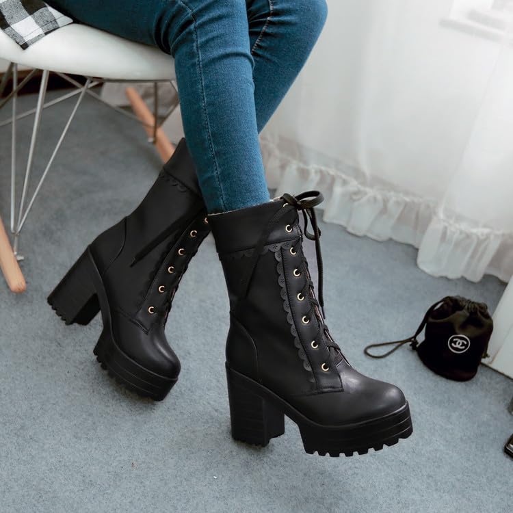Kawaii Boots Emo Grunge Rave Shoes Goth Cowgirls Boots for Women Plus Size Platform Heeled Western Booties Cute Corporate Whimsy Goth Casual Alternative Fashion for Girls Parties Festivals3