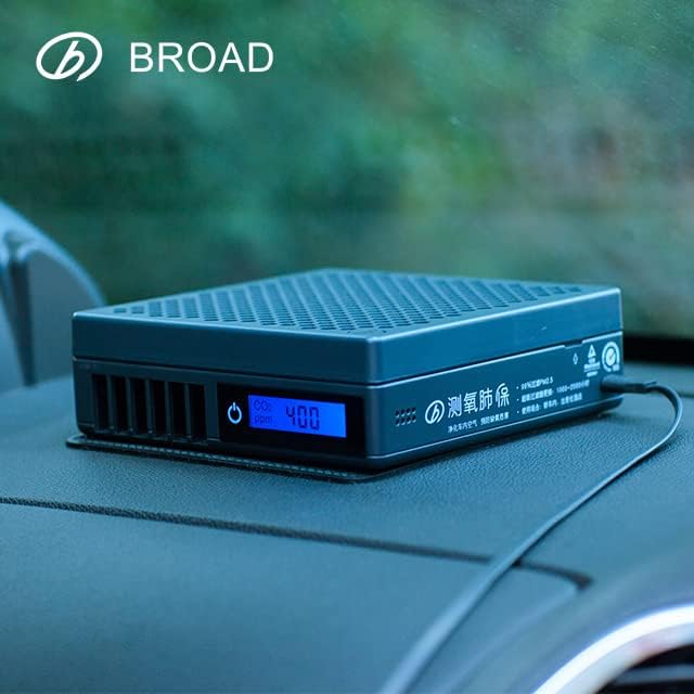 Miniatura 6 de BROAD Purificador de aire para coche, verdadero filtro HEPA H13 purificador de aire pequeño con monitoreo de concentración de CO2 y función de