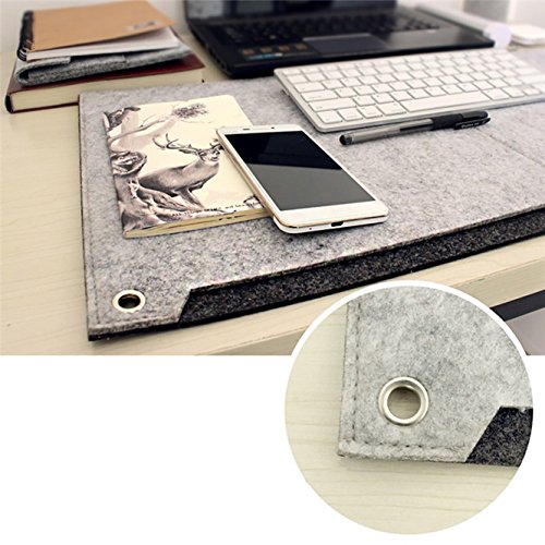 Image of House of Quirk Laptop Keyboard Mouse Felt Pad with Paper and Pen Pocket for Desktops (Grey)