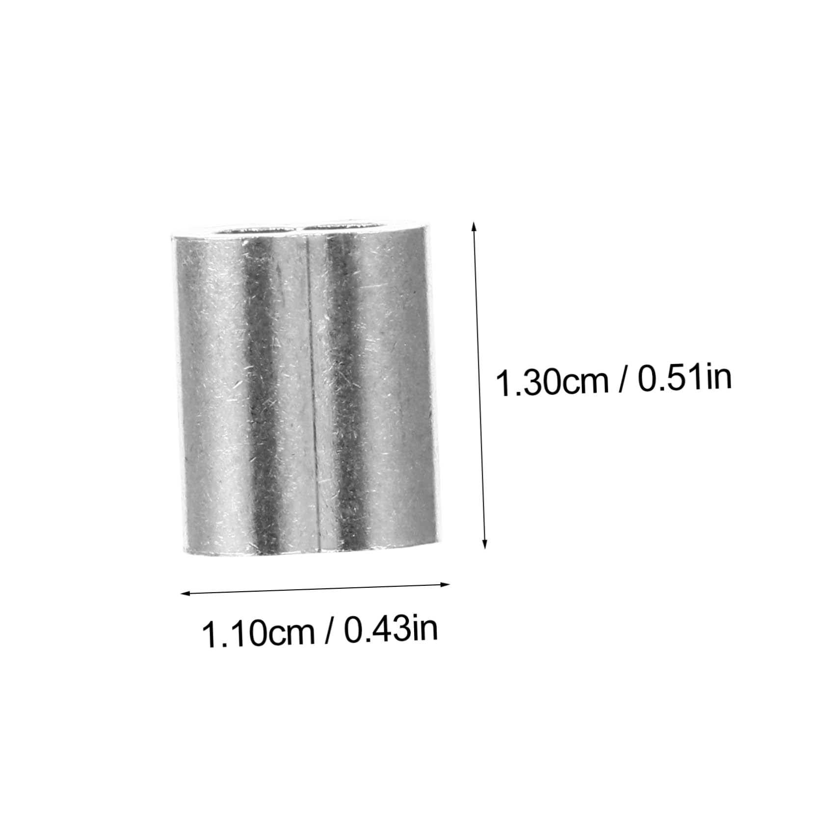 NAMOARLY 200pcs Aluminum Chuck Wire Kit Wire Clamp for Ring Connector Double Fishing Line Crimp Cable Crimping Tool Aluminum Bars Wire Cable Alloy Crimping Loop Sleeve Silver Aluminum Alloy