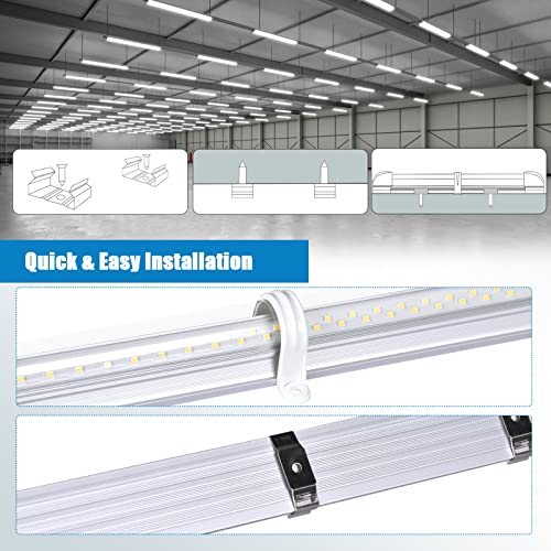 Elekico 8Ft Led Shop Light, Super Bright 100W Shop Lights, 15000Lm 5000K 8 Foot Led Lights, Linkable 96" Led Shop Lights Lighting For Garage With Plug, V Shape T8 8' Led Light Fixtures 10 Pack #TOP5