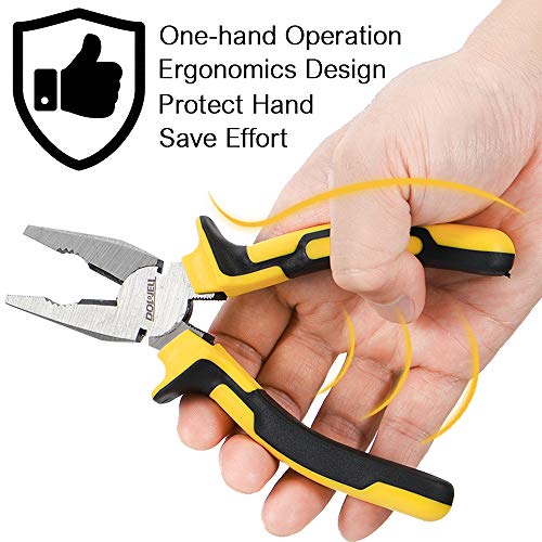 Dowell HY020240 Lineman'S Pliers Combination Pliers With Cutter 6 Inch Heavy Duty Nickel Chromium Steel Construction And Professional Handle thumb #2