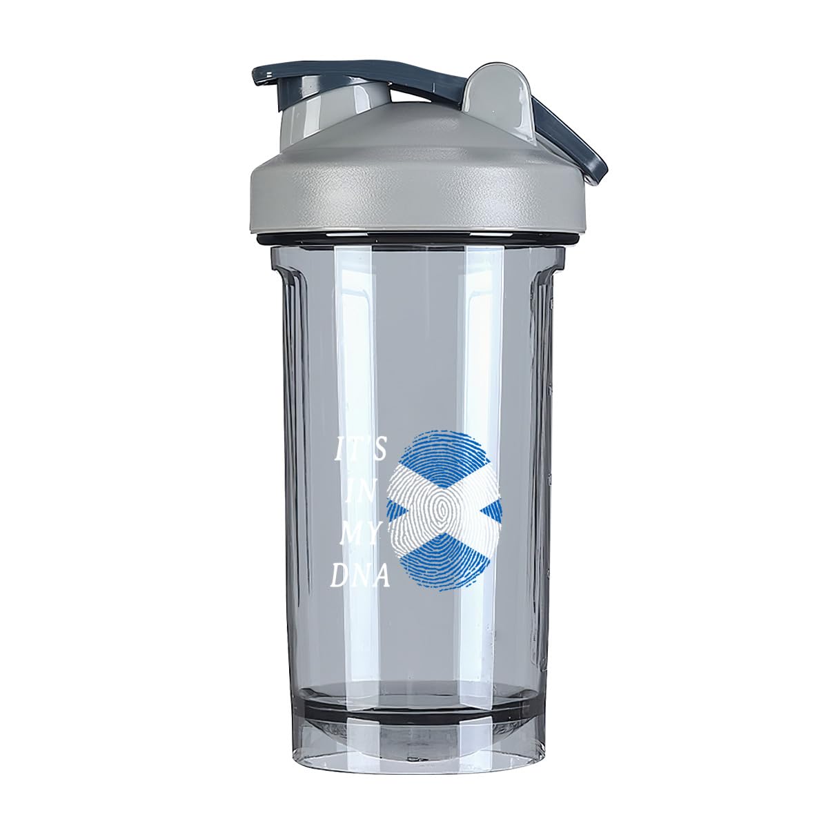IT'S In My DNA Scotland Scottish Flag 18 Ounce Shaker Cup,Fashion Theme Pattern Shaker Bottle Leak-proof Workout Shake Bottles 500ML/18 oz Perfect for Pre Workout Gray 0