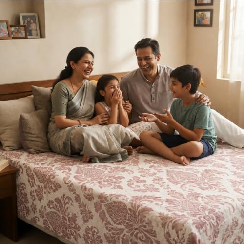 Image of LITO LINEN AND TOWEL 310 GSM Solapur Chaddar Single Size Cotton Reversible Blanket for All Season 60 inch x 90 inch (Multi, 60 inchx90 inch)