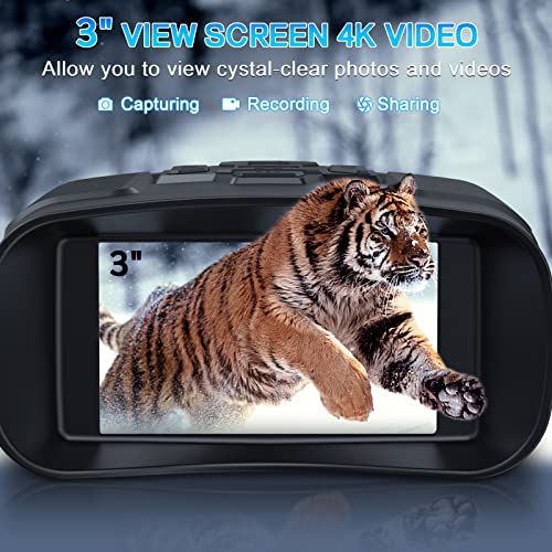 Binoculares Profey visión nocturna 4K HD 3'' pantalla recargable miniatura 3