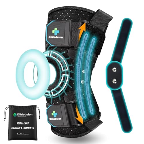 Dimedsion Rodillera menisco y ligamento | Rodilleras menisco y ligamento transpirables, rodillera para menisco con bolsa, rodillera ortopedica con inmovilizador de rodilla, rodillera menisco (S/M/L)