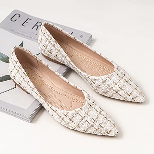 JiangWei Shu Women's Bow-Knot Suede Ballet Flat Slip On Dress Shoes4