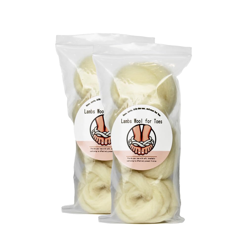 Photo 1 of Lambs Wool Padding for Toes and Feet?Corn Cushion Pads Blister Prevention Bunions Callus Protection,Soft Feet Cushion Toe Separator Lambswool for Pointe Shoes,2PCs,10/8 oz