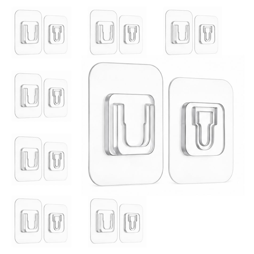 Waterproof Magic Adhesive Wall Hooks for Bathroom & Kitchen | No Drilling | Heavy-Duty Double-Sided Plastic Stickers | Strong Hold | Pack of 8-picture-26