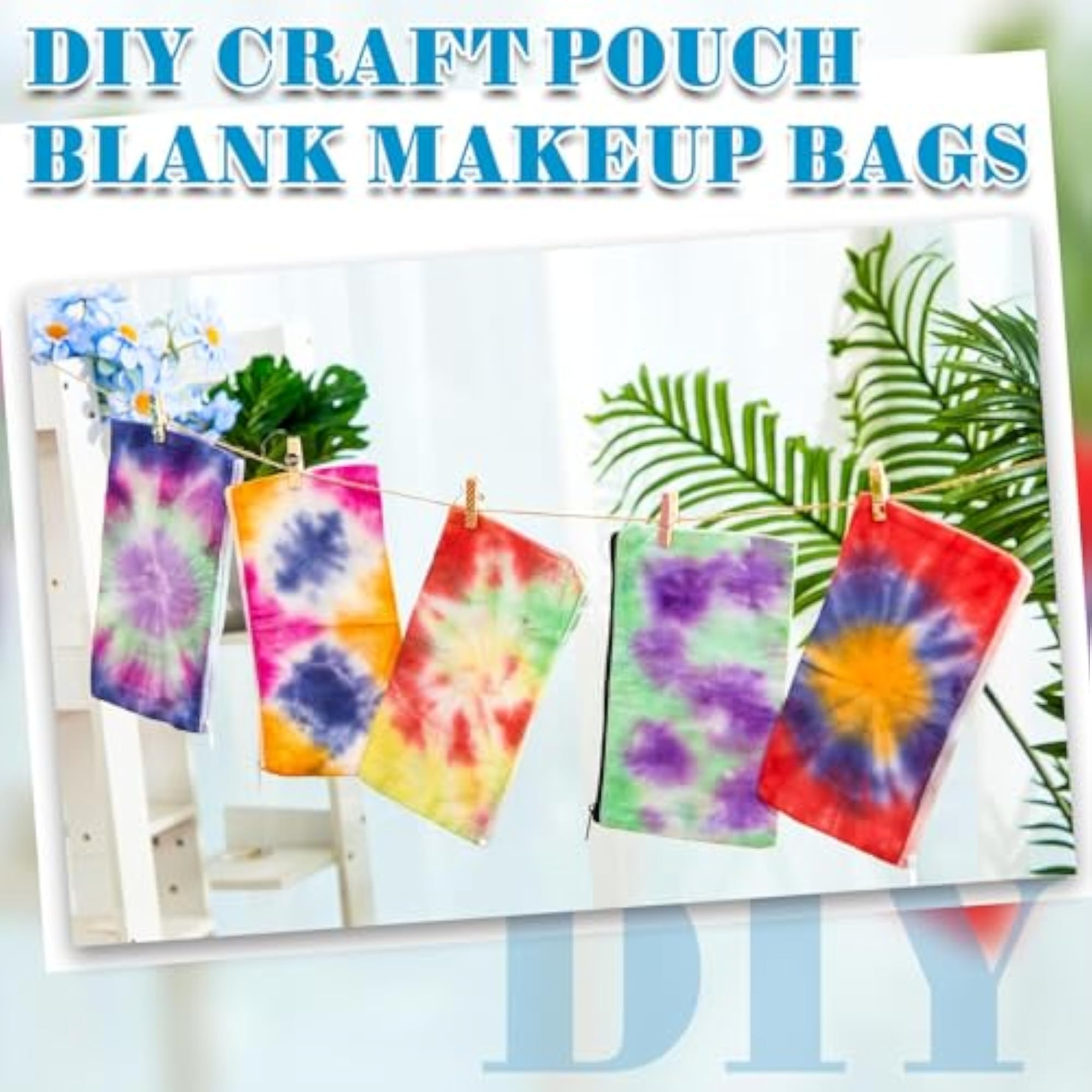 20 Pcs Cotton Makeup Bags for Tie Dye Projects
