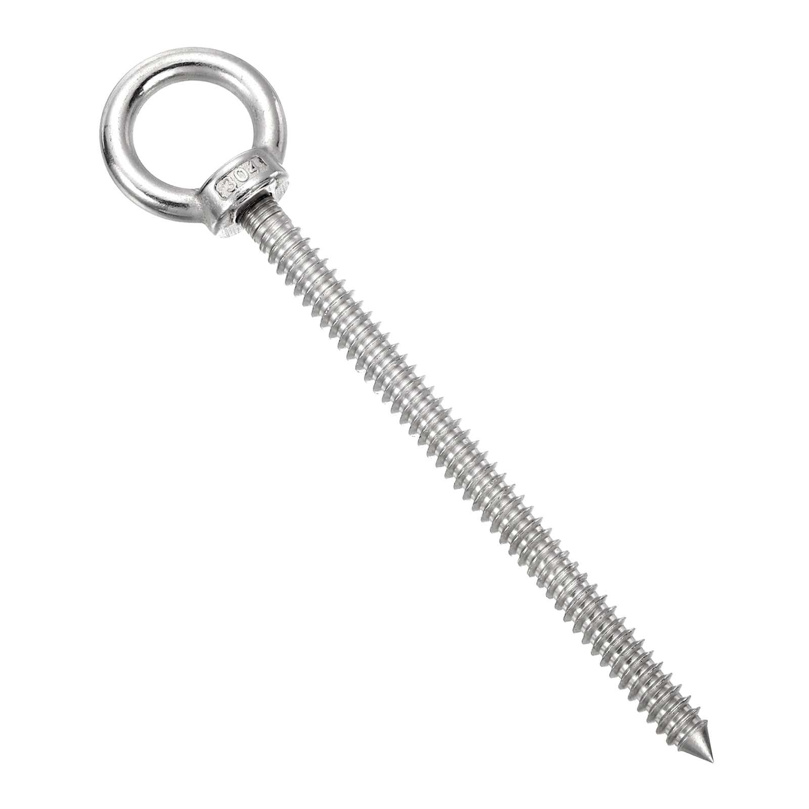 sourcing map M10x150mm Eye Hooks 7.7x1.6x1.6 Inch 304 Stainless Steel Eye Bolts Hammock Hooks for Screw Eyes Hanging Swing, Yoga Hammock Stand, Pack of 1 — image 1