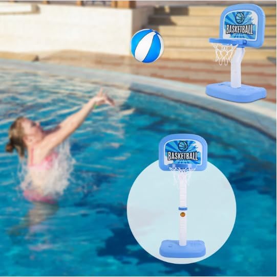 2 in 1 Poolside Basketball Game Set, Pool Basketball Goal, Indoor Outdoor Water Basketball Court