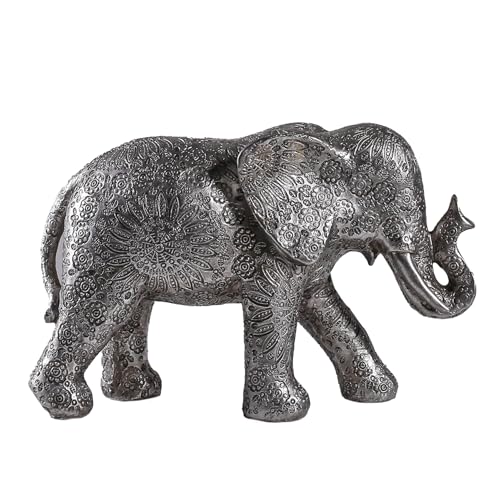 Estatua Elefante Plateada Decoración Moderna 20 cm miniatura 2