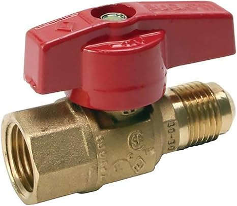 Amazon Flextron Ftgv 12r12 Aガスバルブwith 1 2インチ外径flare X 1 2インチfip斜めボールバルブの継手ガスコネクタwith Quarter Turnレバーハンドル 真鍮構造 腐食抵抗 配管 排水用備品