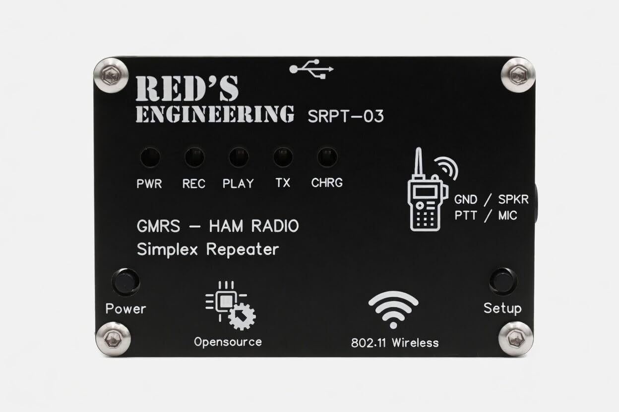 SRPT-03 GMRS Repeater for Baofeng Compatible Handhelds - WiFi Setup, 1000mAh Battery, USB-C, OTA Firmware Updates, Range Extender
