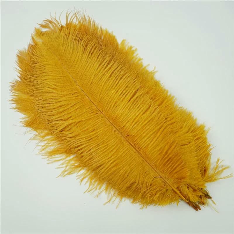 10 Stück/Lot Straußenfedern zum Basteln, Fotografie-Requisiten, Schmuck, Hintergrund, DIY, Hochzeitsfeier, Dekoration, Traumfänger-Zubehör, Goldfarben, 35–40 cm, 1