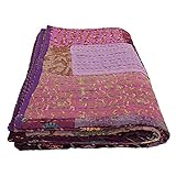Artículo: 1 edredón de algodón Kantha indio. Tamaño: 228 x 274 cm